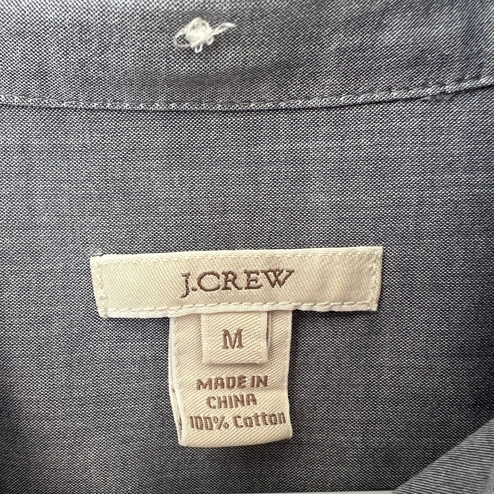 J. Crew 100% Cotton Summer Lightweight Blue 1/2 Button Up Shirt Size Medium